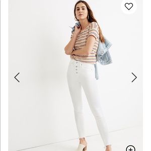 Madewell 10” High-Rise White Skinny Jeans NWT